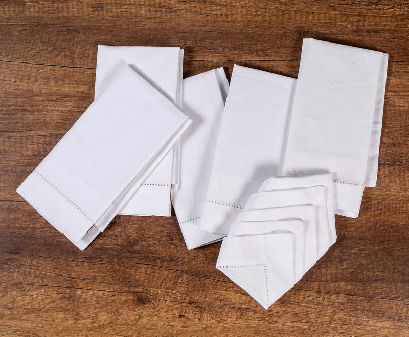 Light & Pro Lightnpro Decorative Cloth Dinner Napkins with Hemstitched, Wedding, Cocktail & Party Napkins, Mitered Corners, Machine Washable, 12 Elegant Table Napkins for Special Occasions - 18x18 Inch White - Image 3